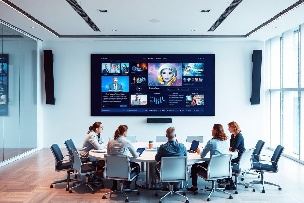 Modern meeting room with collaboration display